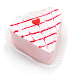 tasty delicious, sweet snack heart shaped on a white background