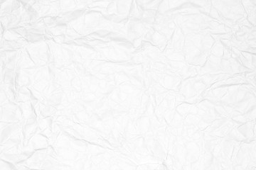 Crumpled white paper texture or white paper background for design with copy space for text or image.