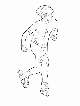 silhouette inline skater. vector draw