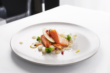 Molecular modern cuisine red fish