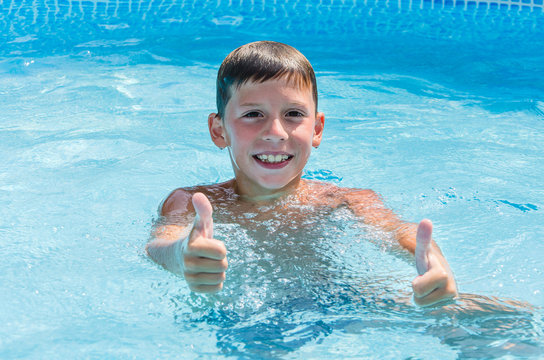 teen in swimming pool