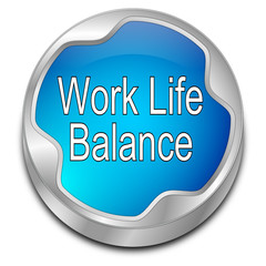 Work Life Balance button - 3D illustration