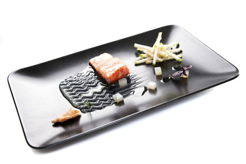 Molecular modern cuisine red fish