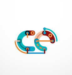 Colorful funny cartoon letter icon