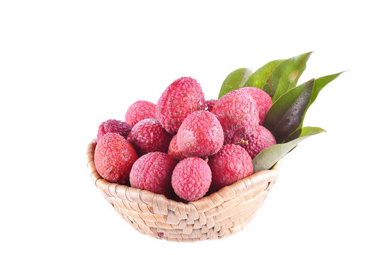 Lychee white background