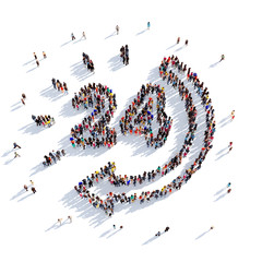 clock shape icon 3D rendering