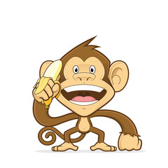 Monkey holding a banana