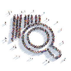 magnifying glass barcode search 3D rendering