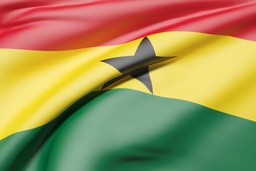 Republic of Ghana flag waving