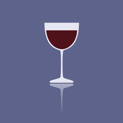 Icono de una copa de vino sobre fondo azul