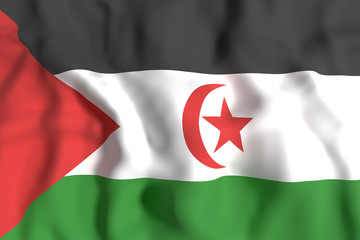 Sahrawi Arab Democratic Republic flag waving