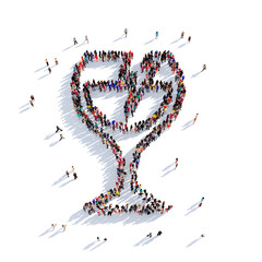 post parcels glass people 3D rendering