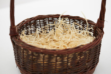 wicker baskets isolated