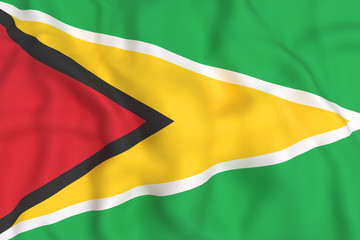 Republic of Guyana flag waving