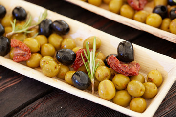 olives green and black appetizer