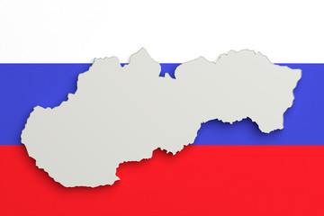 Silhouette of Slovakia map with flag