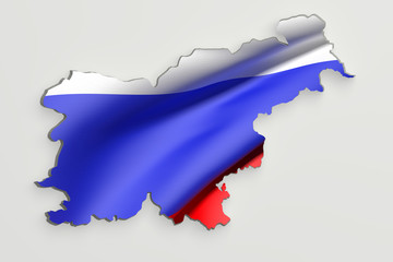 Silhouette of Slovenia map with flag