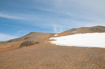 Fototapeta na wymiar Mountain and snow at King George Island, Antarctica