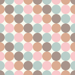 Seamless vector decorative background with circles, buttons and polka dots. Print. Cloth design, wallpaper.