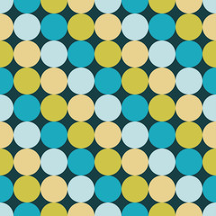 Seamless vector decorative background with circles, buttons and polka dots. Print. Cloth design, wallpaper.