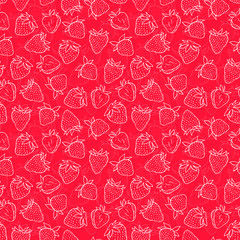 Seamless pattern with strawberries. Vector seamless texture for wallpapers, pattern fills, web page backgrounds