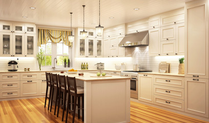 Beautiful kitchen in classical style