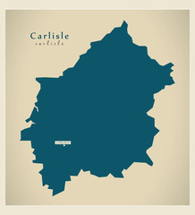 Modern Map - Carlisle district UK