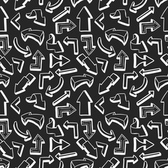 Seamless pattern with hand drawn arrows. Vector seamless texture for wallpapers, pattern fills, web page backgrounds