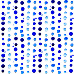 Seamless pattern with blue watercolor drops. Vector seamless texture for wallpapers, pattern fills, web page backgrounds