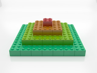 Rainbow blocks pyramid - Concept -Isolated.