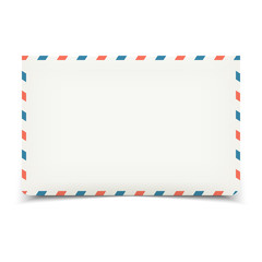 Blank white vector envelope isolated on white front view