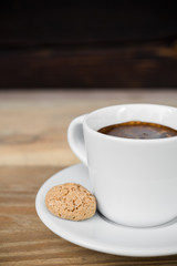 Espresso coffee with biscotti
