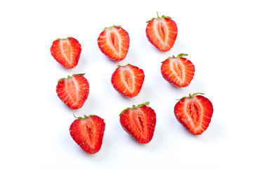 Beautiful strawberries isolated on white