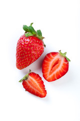 Beautiful strawberries isolated on white