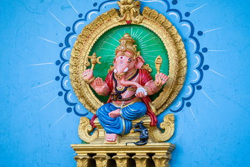 Image of Lord Shri Ganesha over the gate of the Shri Chamundeshwari temple in Mysore, India