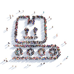 delivery parcel people 3D rendering