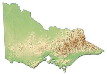 Relief map - Victoria (Australia) - 3D-Rendering