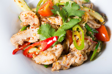 Asian chicken salad with vegetables