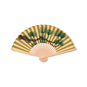 Fan for Kabuki dance. Geisha accessories