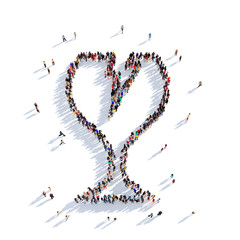 post parcels glass people 3D rendering