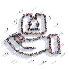 delivery parcel people 3D rendering