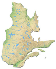 Relief map - Quebec (Canada) - 3D-Rendering