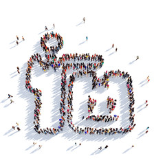 delivery parcel people 3D rendering