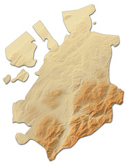 Relief map - Fribourg (Swizerland) - 3D-Rendering