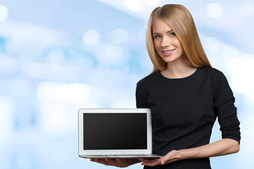 Businesswoman with laptop