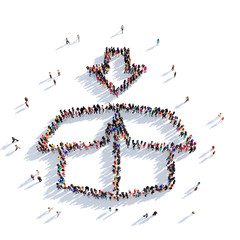 delivery parcel people 3D rendering