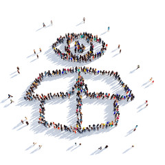 delivery parcel people 3D rendering