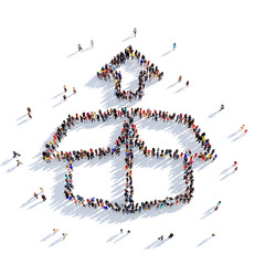 delivery parcel people 3D rendering