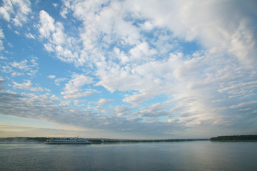 Fototapeta premium sunset over the river