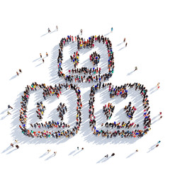 delivery parcel people 3D rendering